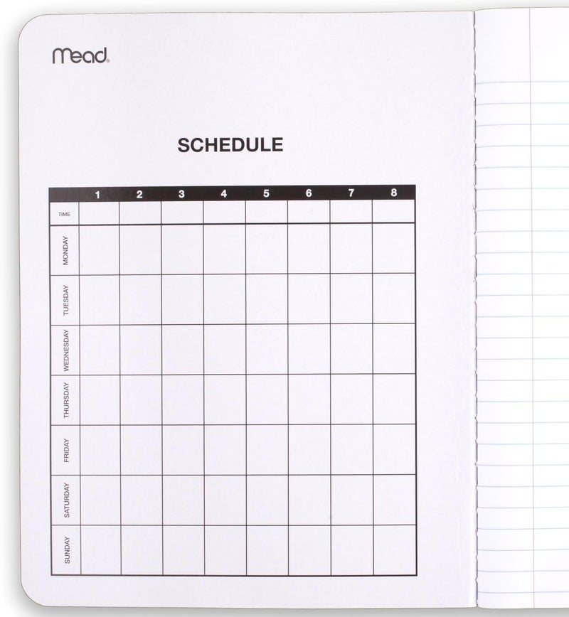 Mead دفتر تركيبة، دفتر ملاحظات، ورق مسطر عريض، 100 ورقة، 9-3/4" × 7-1/2"، موضة، صفقة مربعة، ألوان متنوعة، قد يختلف اللون المختار، 1 عدد (09918) - Image 5